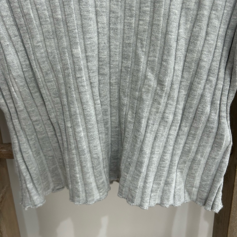 House of Harlow 1960 Gray Ribbed Long Sleeve Cropped Y2K Top Women’s Size L NWT - Picture 6 of 8
